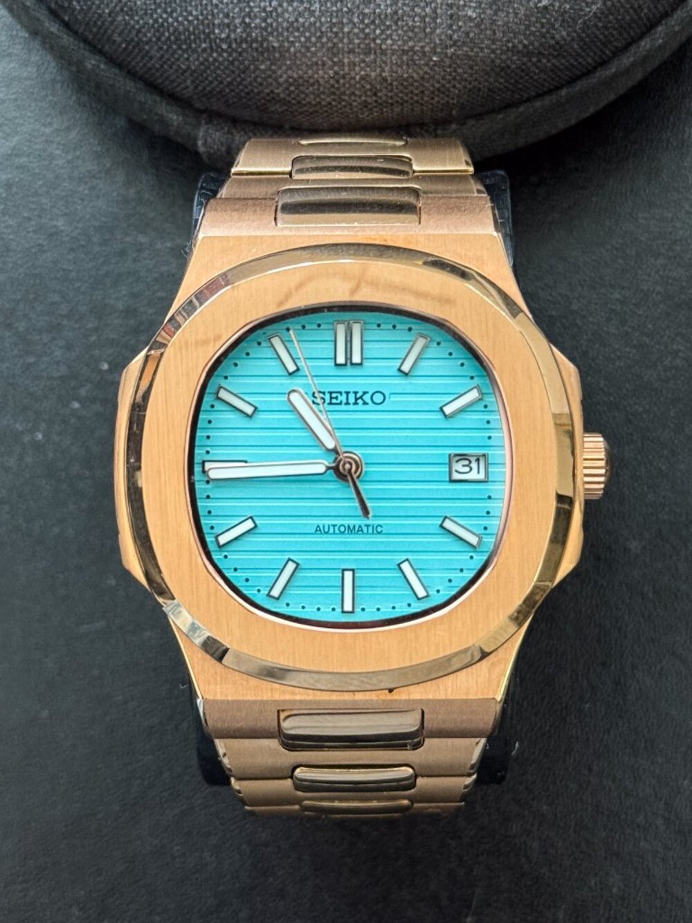 Seiko - ROSE GOLD - TIFFANY DIAL "Nautilus Mod" - Automatic watch